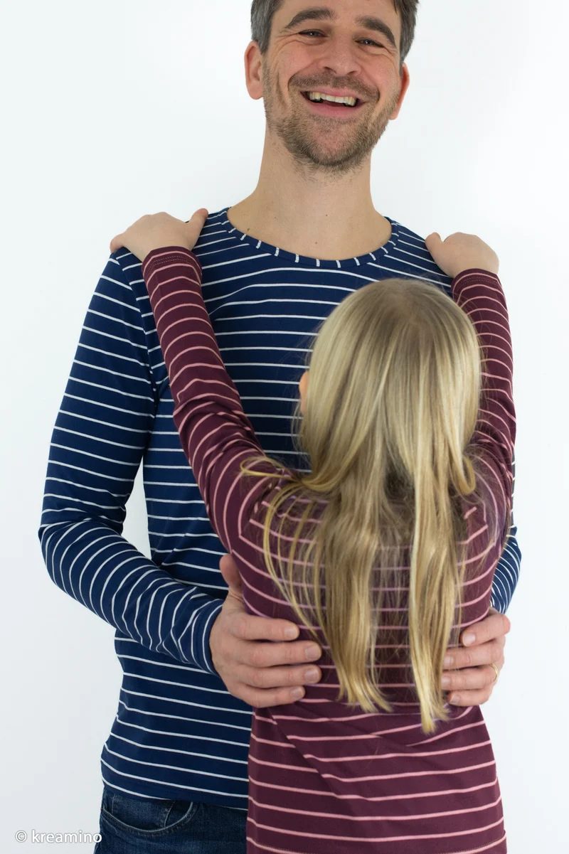 Baumwolljersey Isa Streifen - 937 bordeaux