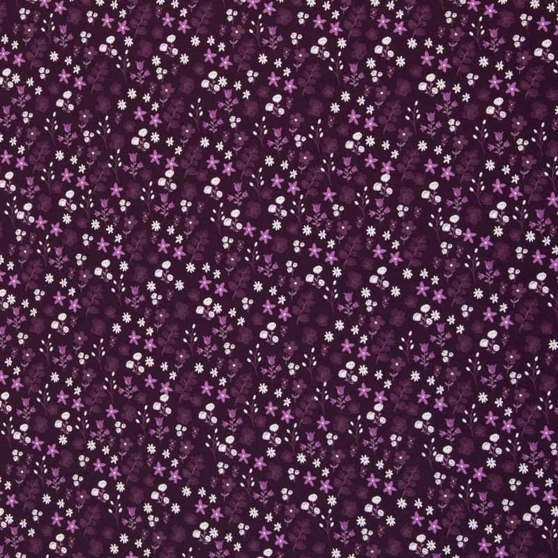 Baumwolljersey Winterbloom by Christiane Zielinski - 648 pflaume