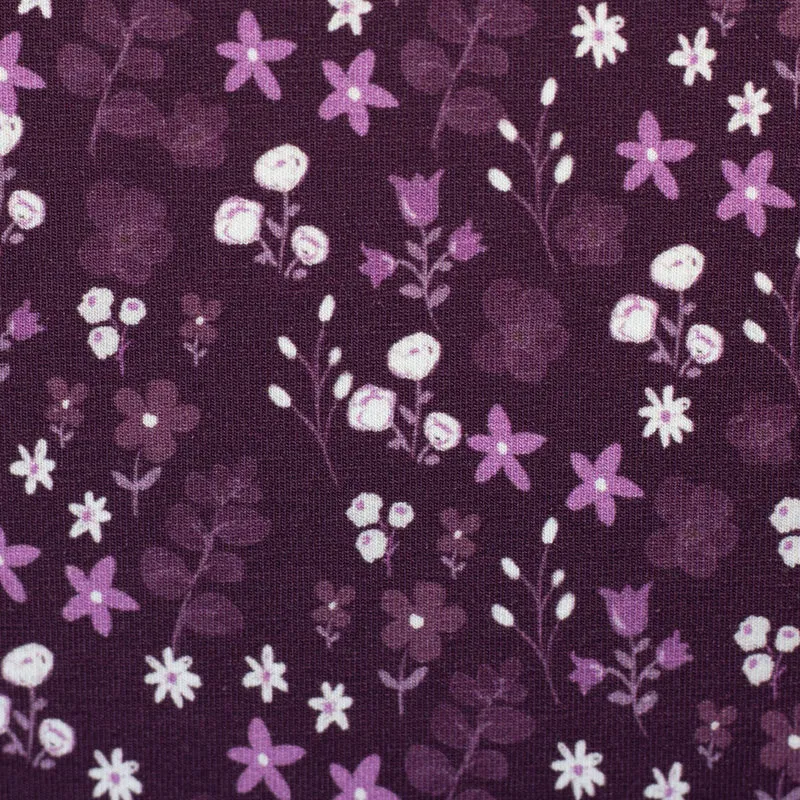 Baumwolljersey Winterbloom by Christiane Zielinski - 648 pflaume