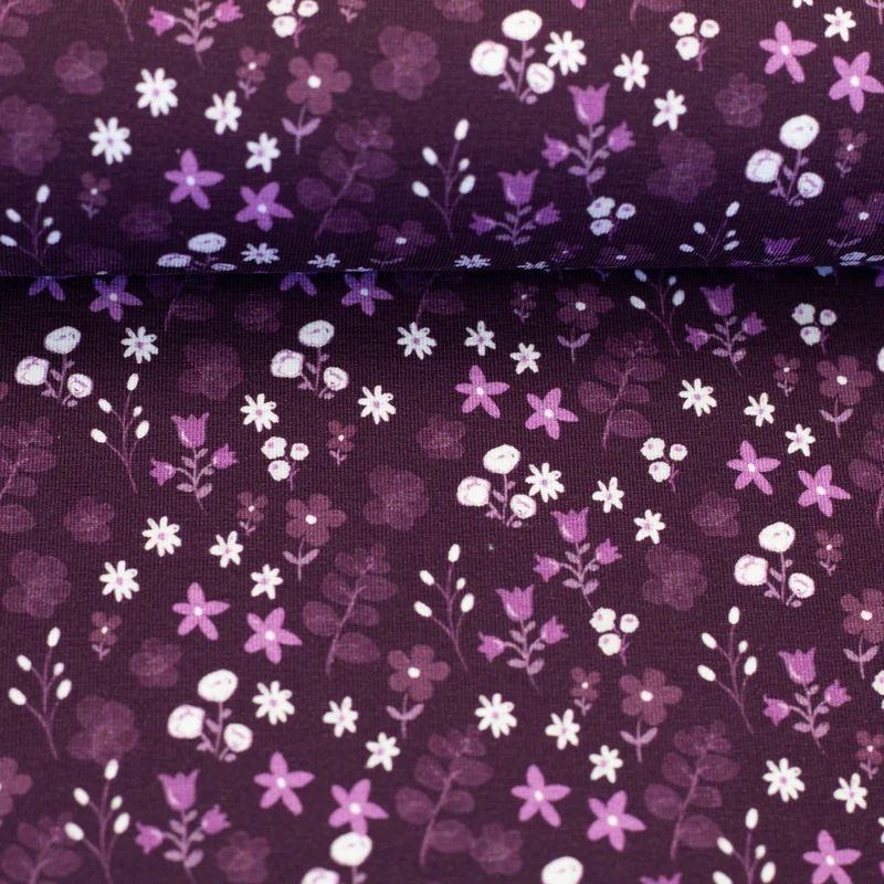 Baumwolljersey Winterbloom by Christiane Zielinski - 648 pflaume