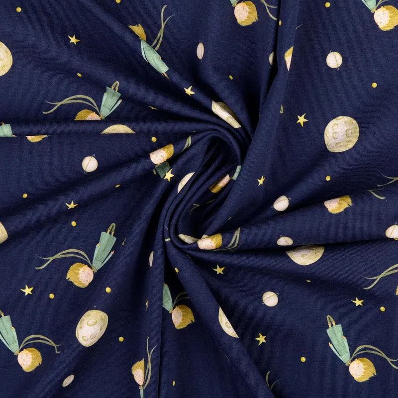 Baumwolljersey Digital Nachthimmel by Little Darling