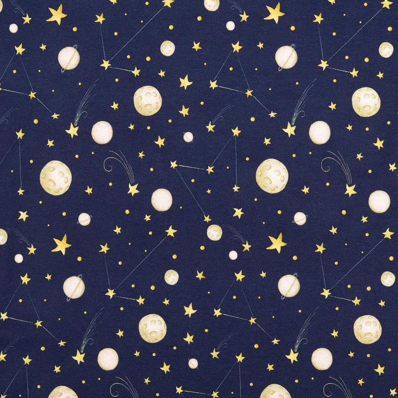 Baumwolljersey Digital Nachthimmel by Little Darling