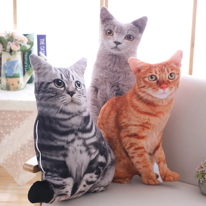 Katzen Kissen Plüschtiere - 3 Motive