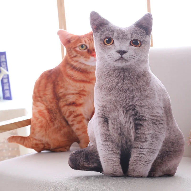 Katzen Kissen Plüschtiere - 3 Motive