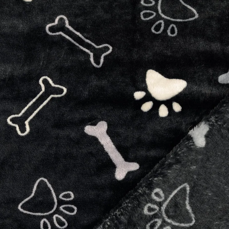 Flanellfleece Knochen und Pfoten