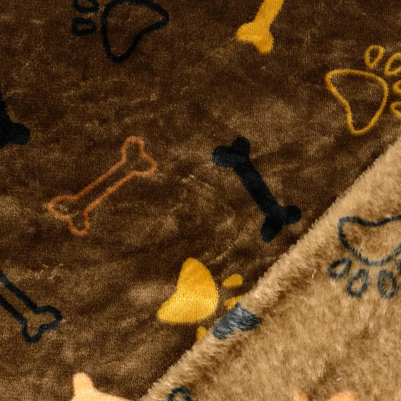 Flanellfleece Knochen und Pfoten