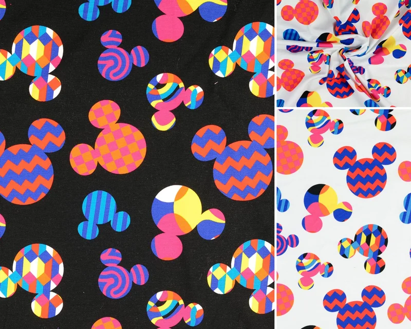 Lizenz Baumwolljersey Mickey Mouse Grafik