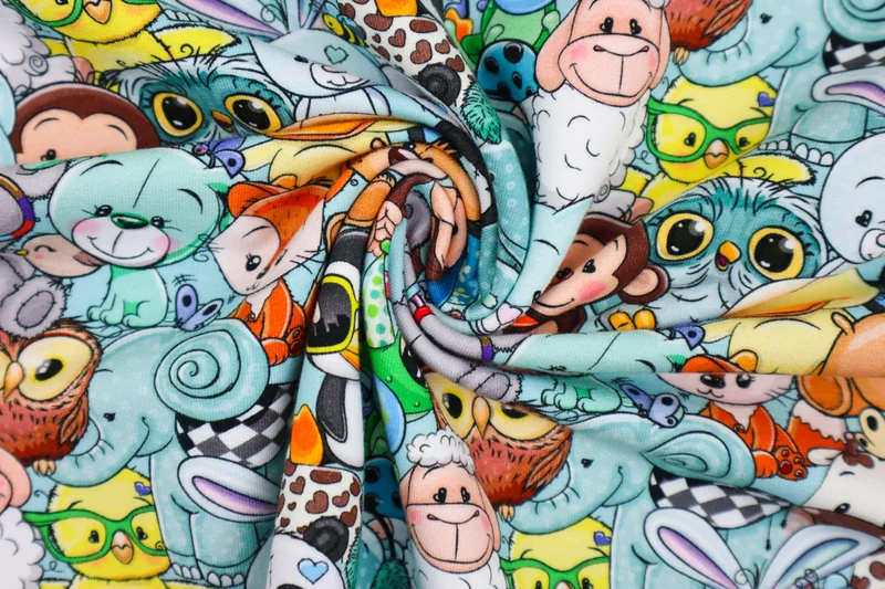 French Terry Digital Crazy Animals