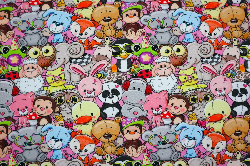 French Terry Digital Crazy Animals