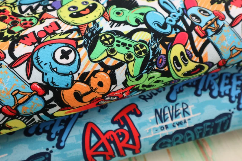 Baumwolljersey Digital Graffiti