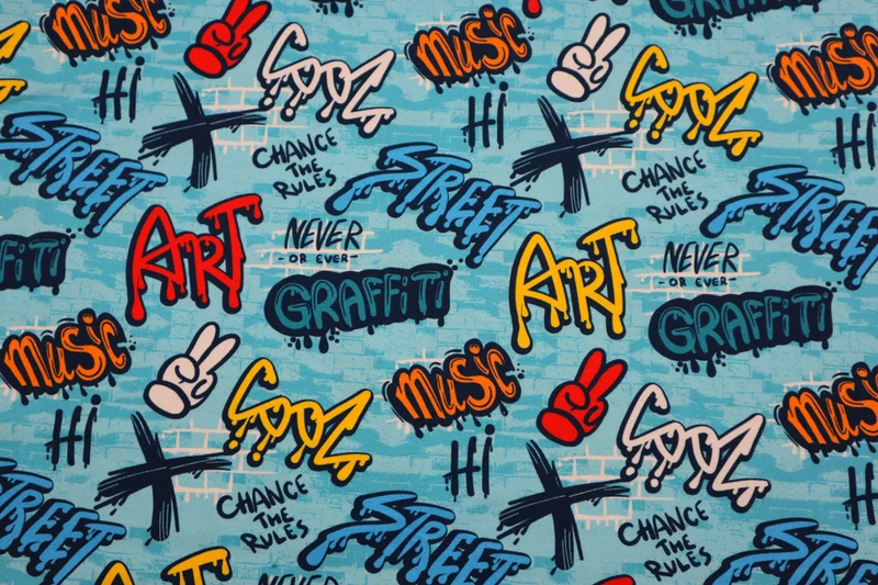 Baumwolljersey Digital Graffiti