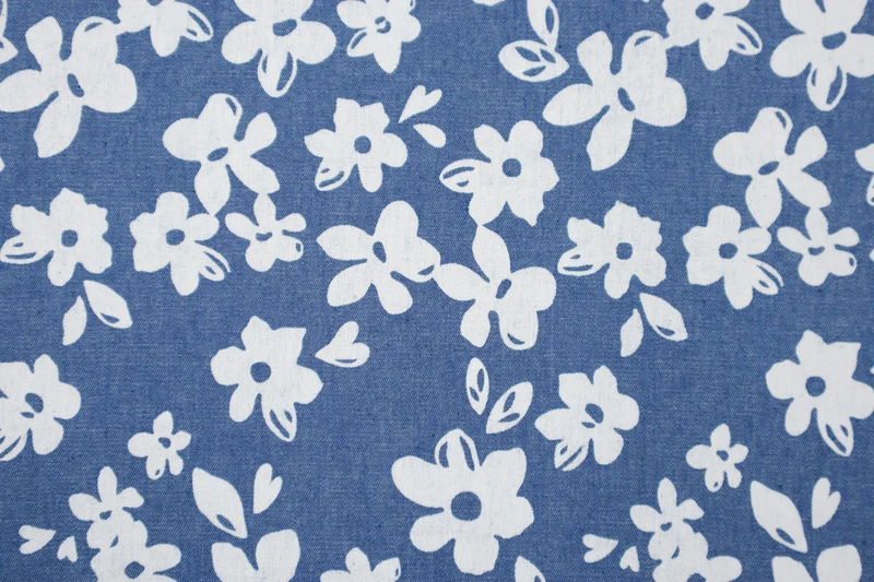 Baumwollstoff Jeansoptik Bluna Flower