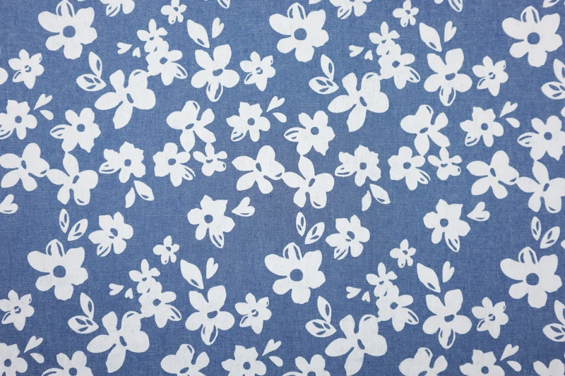 Baumwollstoff Jeansoptik Bluna Flower