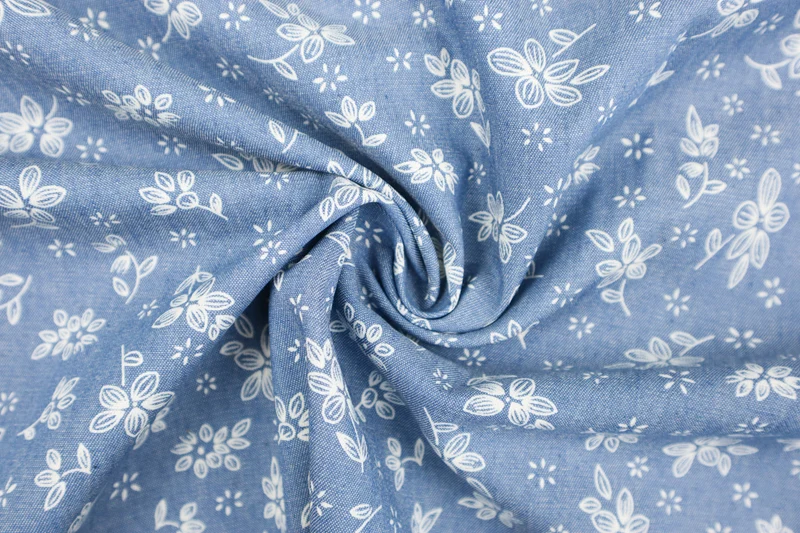 Baumwollstoff Jeansoptik Bluna Flower