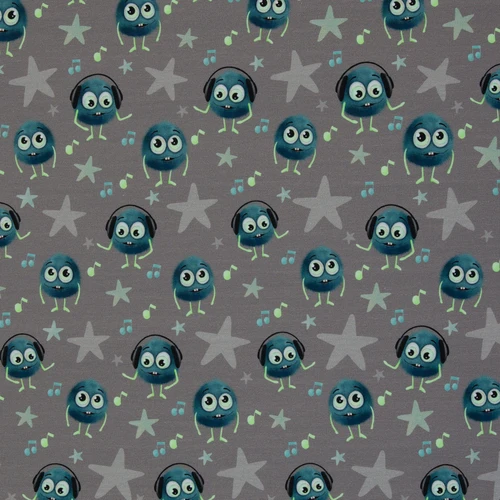 Baumwolljersey Monsta by mrs. Mint Design