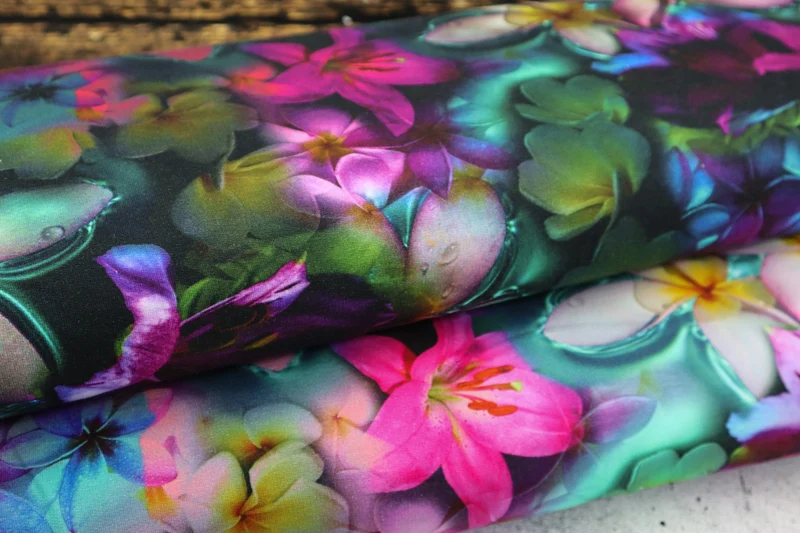 French Terry Digital Tropical Flower