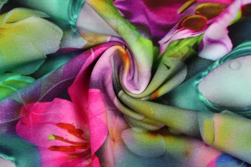 French Terry Digital Tropical Flower