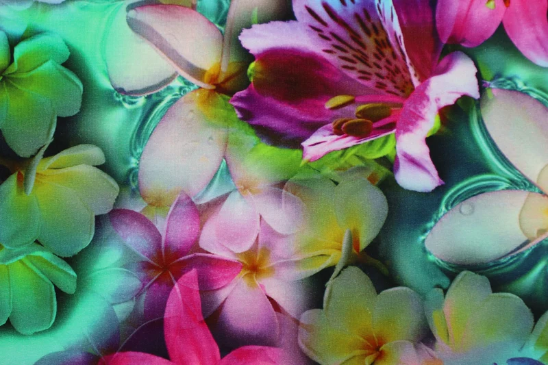 French Terry Digital Tropical Flower