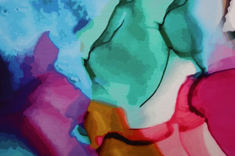 French Terry Digital Water Colour