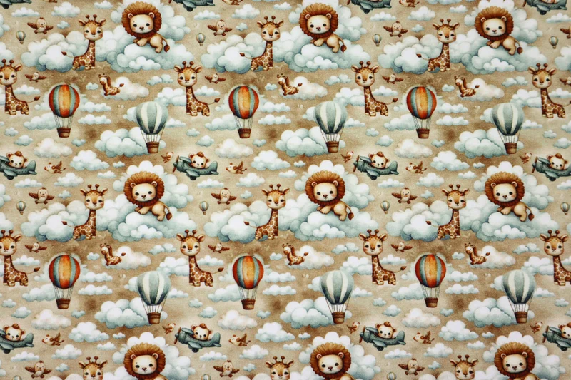 Baumwolljersey Digital Flying Animals
