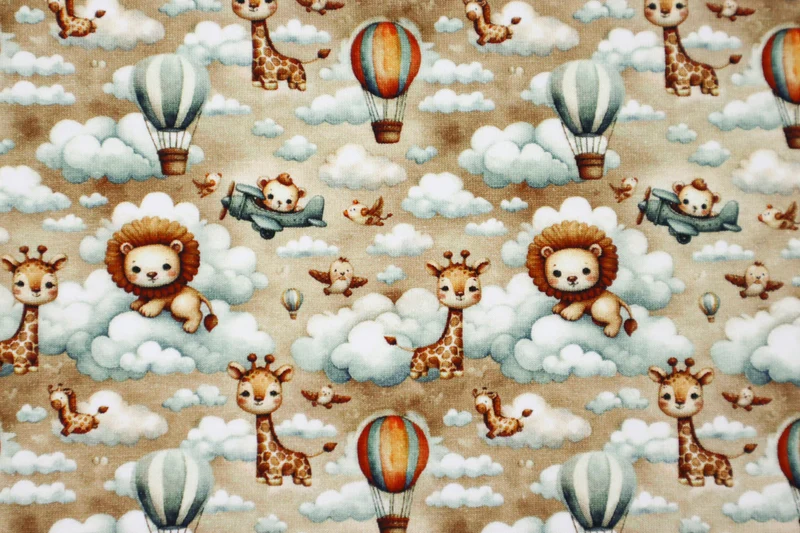 Baumwolljersey Digital Flying Animals