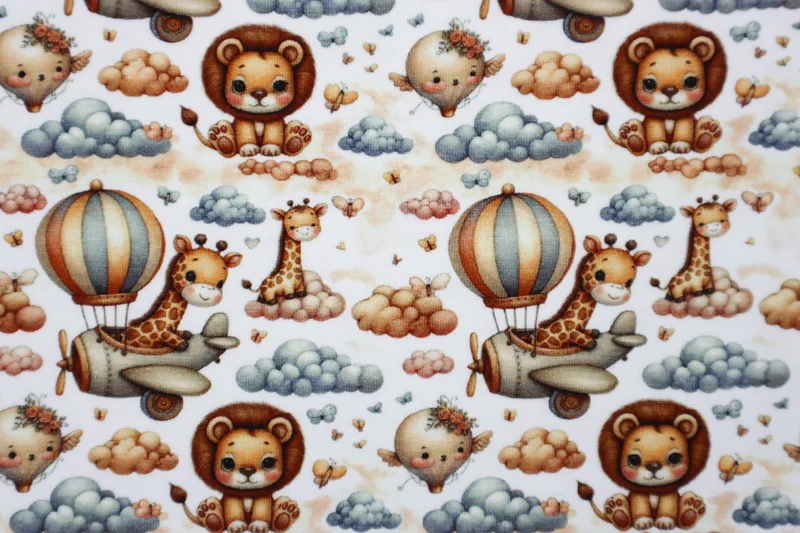 Baumwolljersey Digital Flying Animals