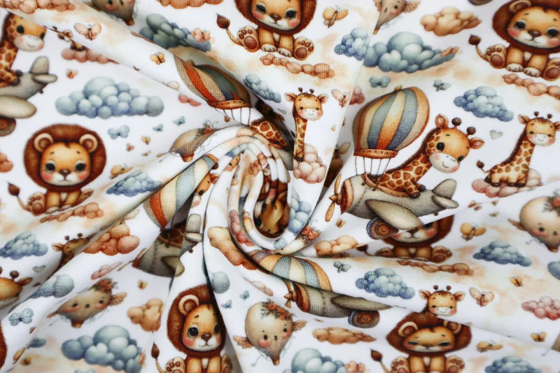 Baumwolljersey Digital Flying Animals