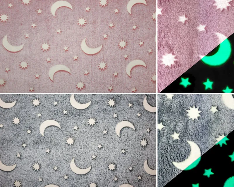 Wellnessfleece Glow in the Dark Sonne, Mond + Sterne