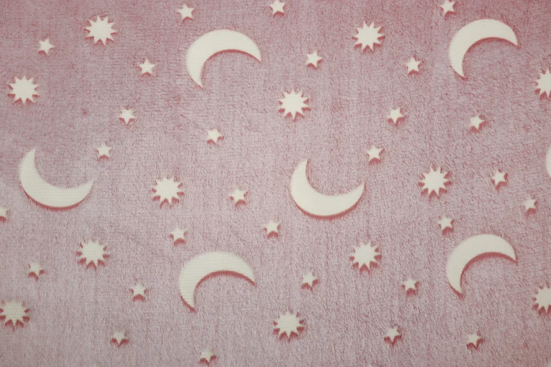 Wellnessfleece Glow in the Dark Sonne, Mond + Sterne