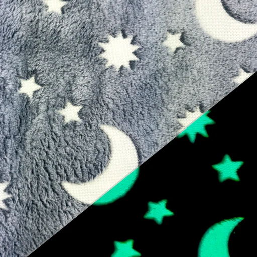 Wellnessfleece Glow in the Dark Sonne, Mond + Sterne