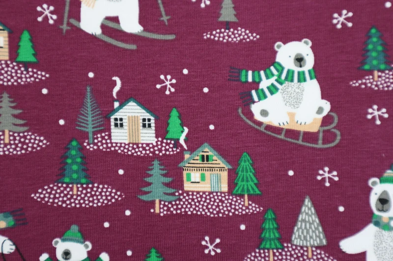 Baumwolljersey Eisbären Winterspaß