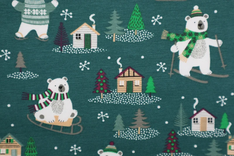 Baumwolljersey Eisbären Winterspaß