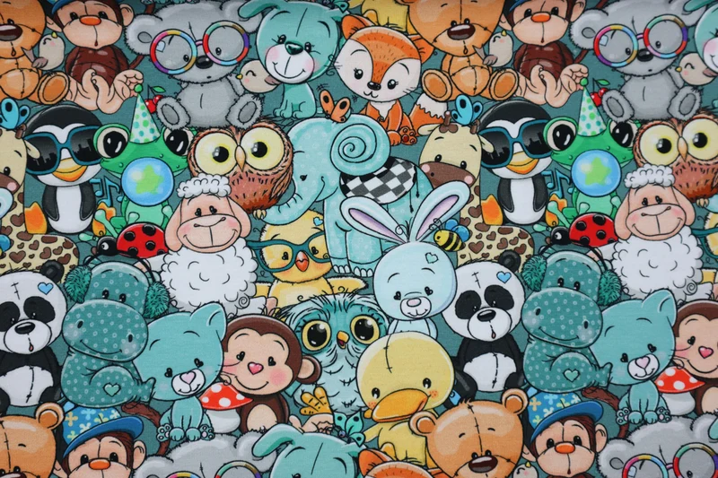 Baumwolljersey Crazy Cute Animals