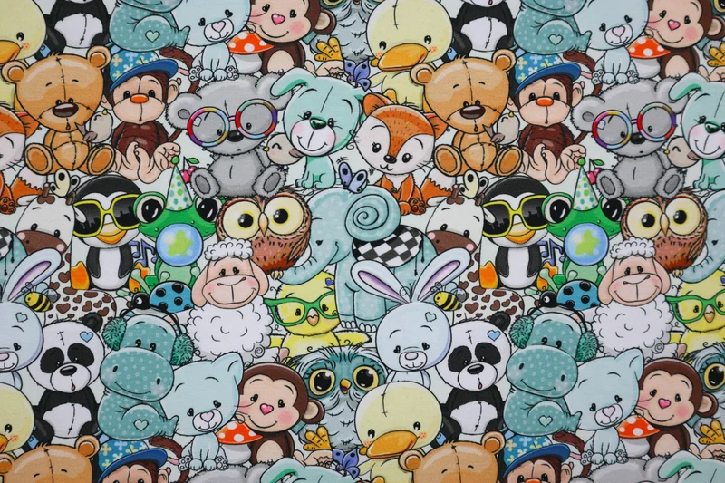 Baumwolljersey Crazy Cute Animals