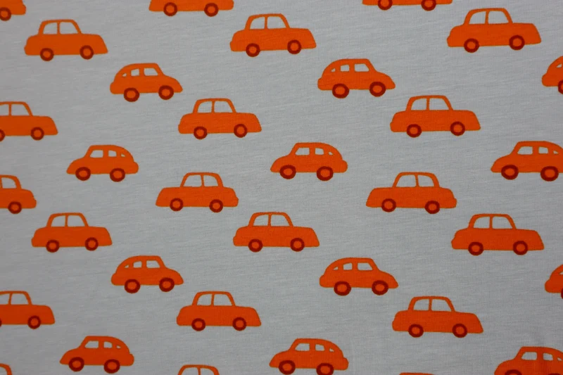 Baumwolljersey Orange Cars