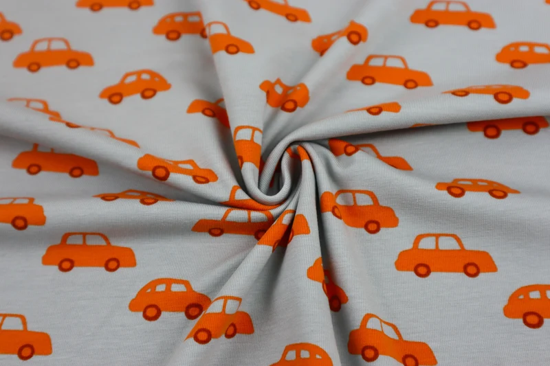 Baumwolljersey Orange Cars
