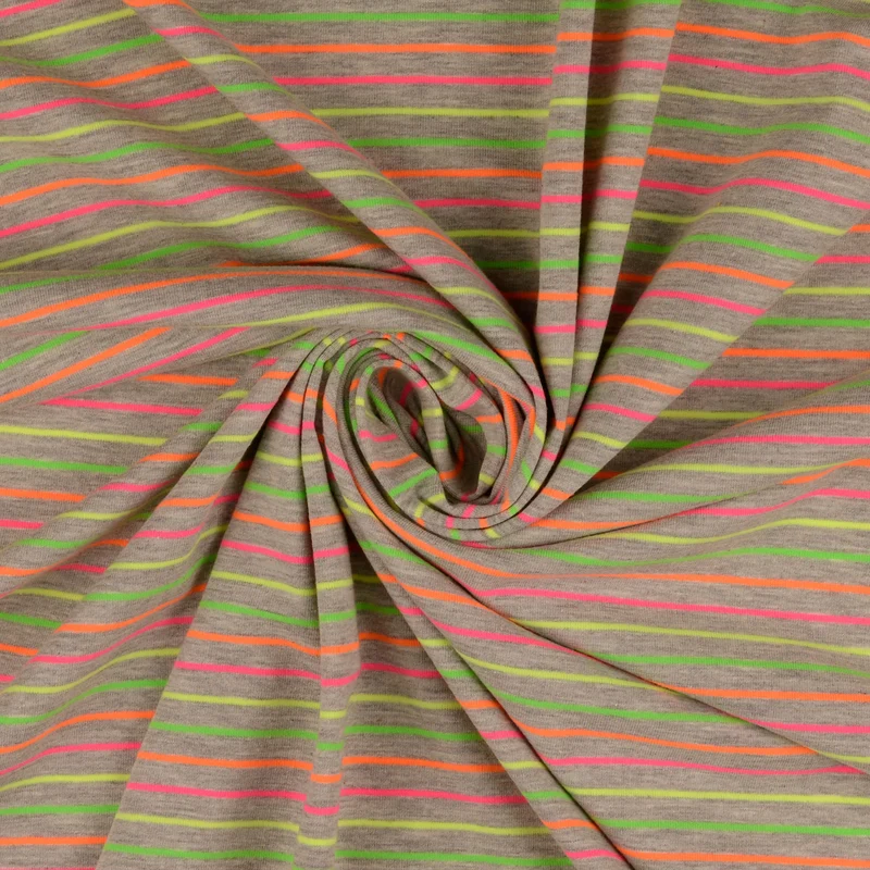 Baumwolljersey Neon Stripes