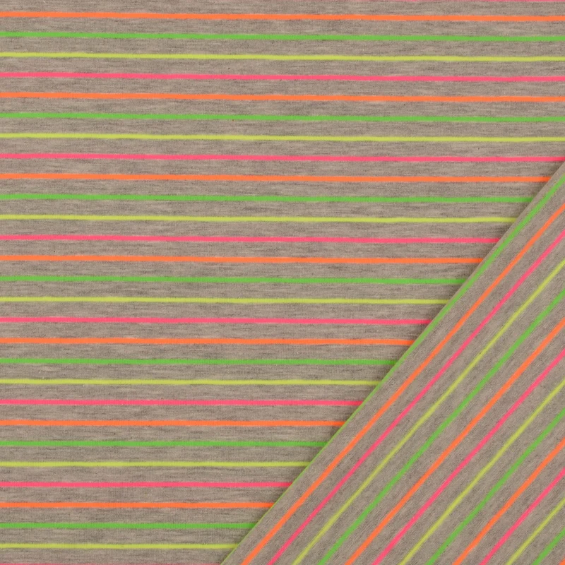 Baumwolljersey Neon Stripes