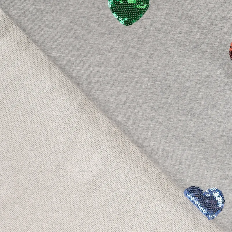 French Terry Glitter Hearts by Qjutie