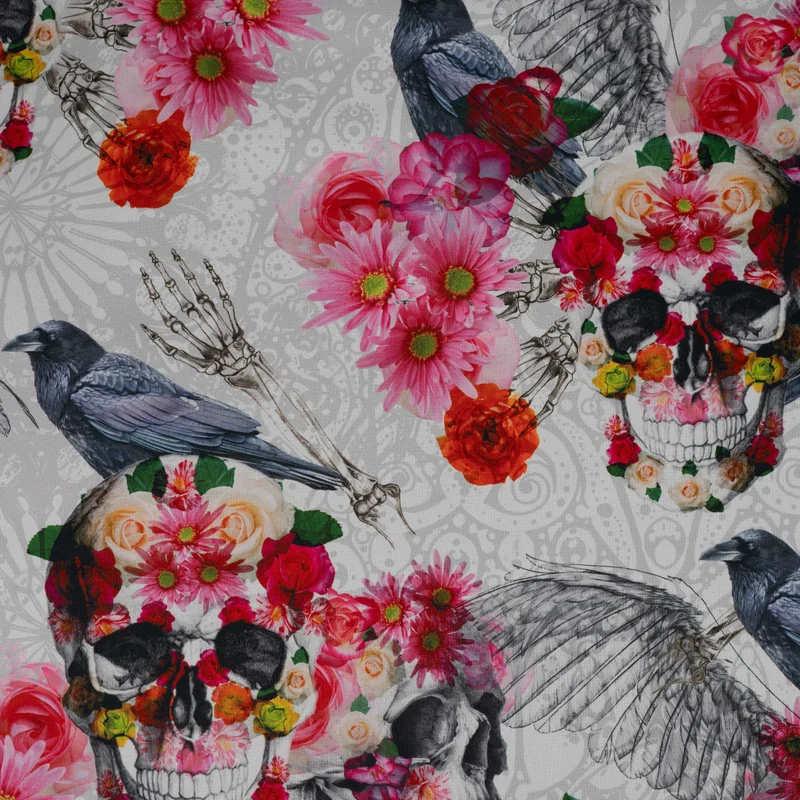 Alpenfleece Digital Skulls & Flowers