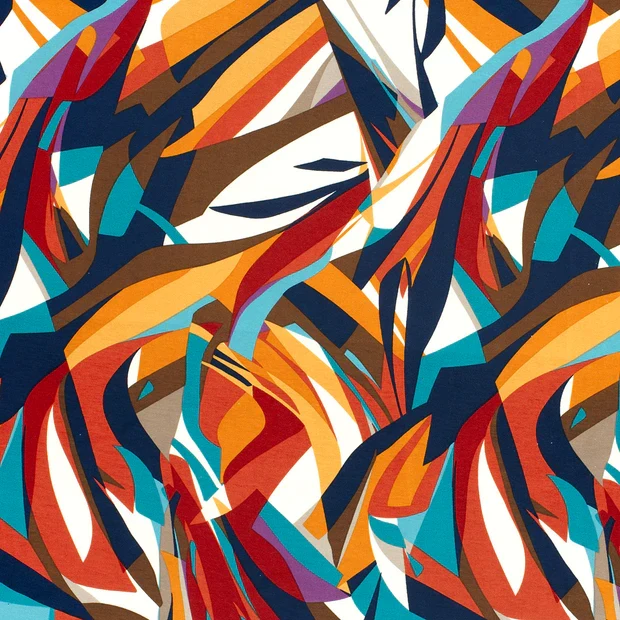 Viskosejersey Colorful Art