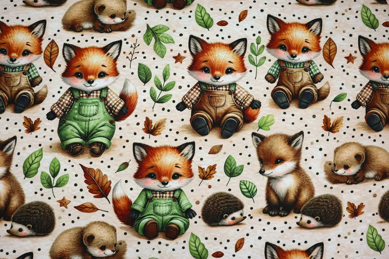 Baumwolljersey Digital Cozy Fox