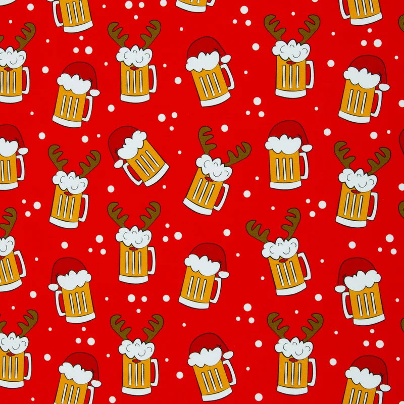 Sweatshirtstoff Holly Weihnachtsbier