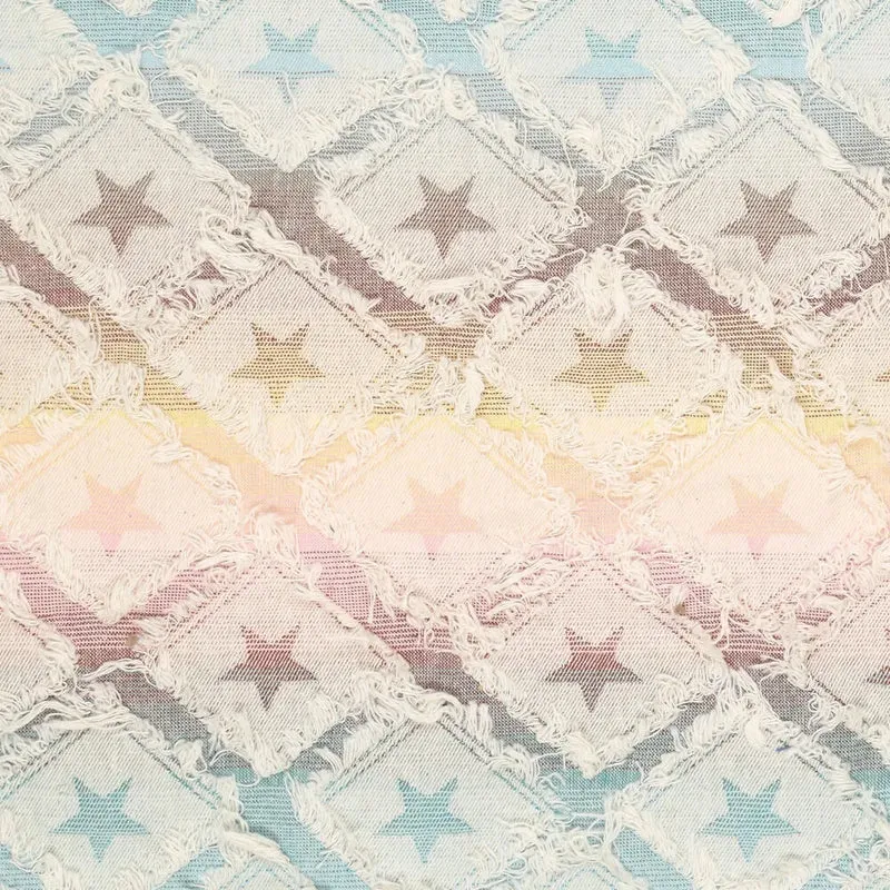 White Jeans Stoff Used Look Stars