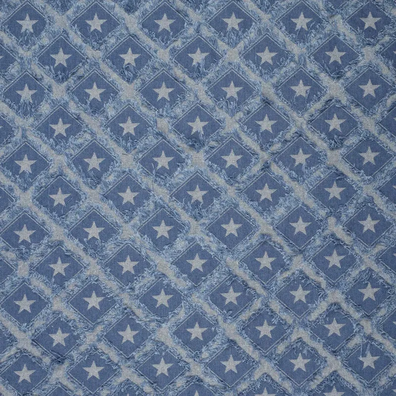 Blue Jeans Stoff Used Look Stars