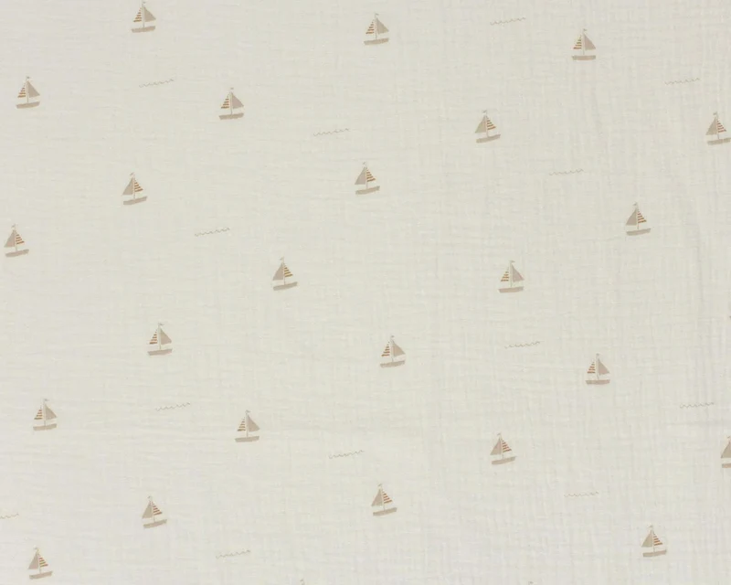 Double Gauze Musselin Little Sailboat