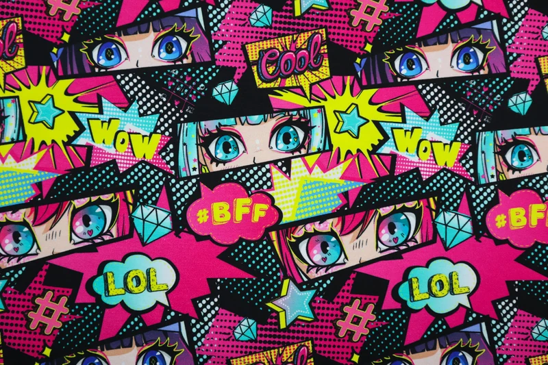 French Terry Digital Girlie Comic