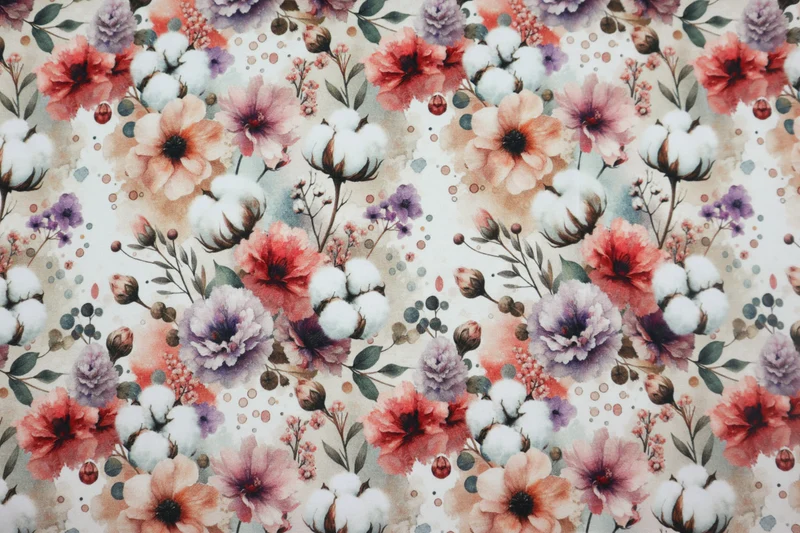 Baumwolljersey Digital Cotton Flower