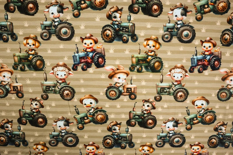 Baumwolljersey Digital Cute Farmers