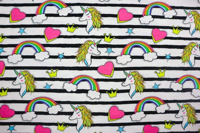 Baumwolljersey Neon Unicorn Fräulein von Julie